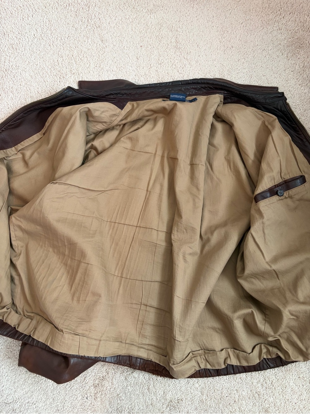 Polo Ralph Lauren Vintage Genuine Leather Brown Jacket Men's Size XL Shows Wear - Picture 12 of 16